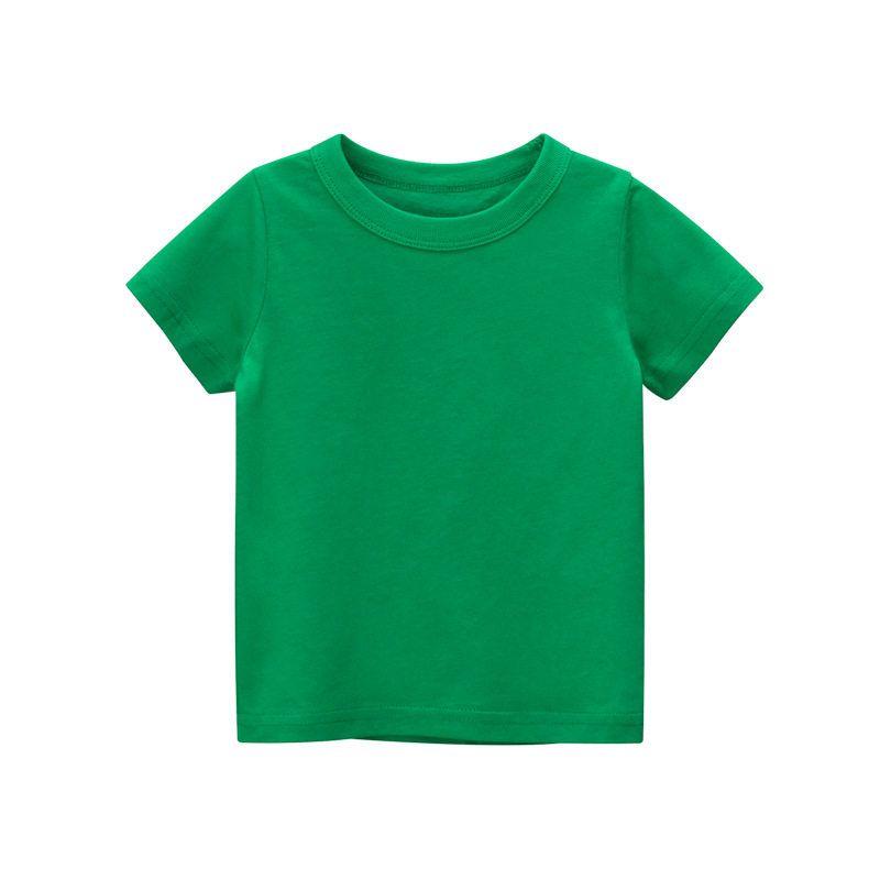 27Kids round Neck No Pattern Children's 9-Color Short-Sleeved T-shirt