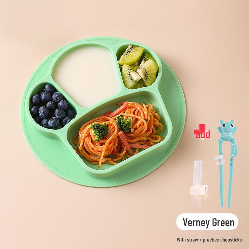 Silicone Suction Cup Divided Baby Plate & Bowl Set for Toddlers