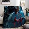Classic Alien Film Space Horror Movie Throw Lightweight 240g Flannel Blanket Soft Skin-friendly for Summer Cooling