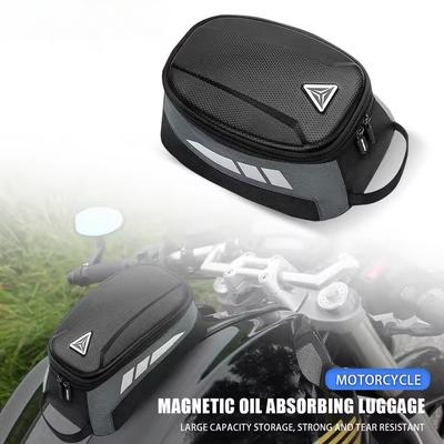 Magnetic Motorcycle Tank Bag EVA Hard Shell Motorbike Fuel Oil Tank Bag 4.5L Portable Card Phone Tool Bag Universal Black