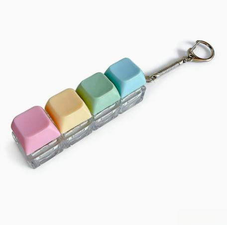 

Fidget Keyboard Toy 4-In-1 Keyboard Decompression Button Finger Clicker Toys Button Stress Easing Keychain Fidget Gifts