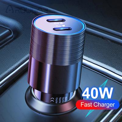 40w Usb C Fast Car Charger 2 Port Type C Pd Car Charger For Iphone 13 12 11 Pro Max Samsung Mobile Phone Power Adapter In Car