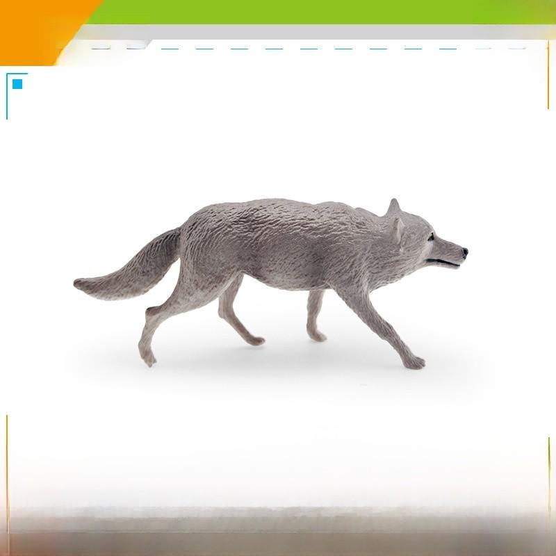 Wild Animal Pvc Gray Wolf Model With Realistic Design For Childrens Educational Play