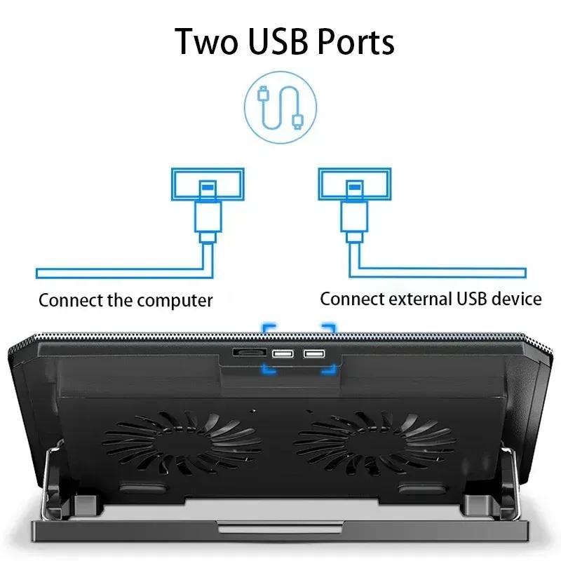 New Laptop Cooler Dual Turbo Lifting Bracket Folding Storage Air-cooled Desktop Computer Cooling High-speed Cooling Base Bracket