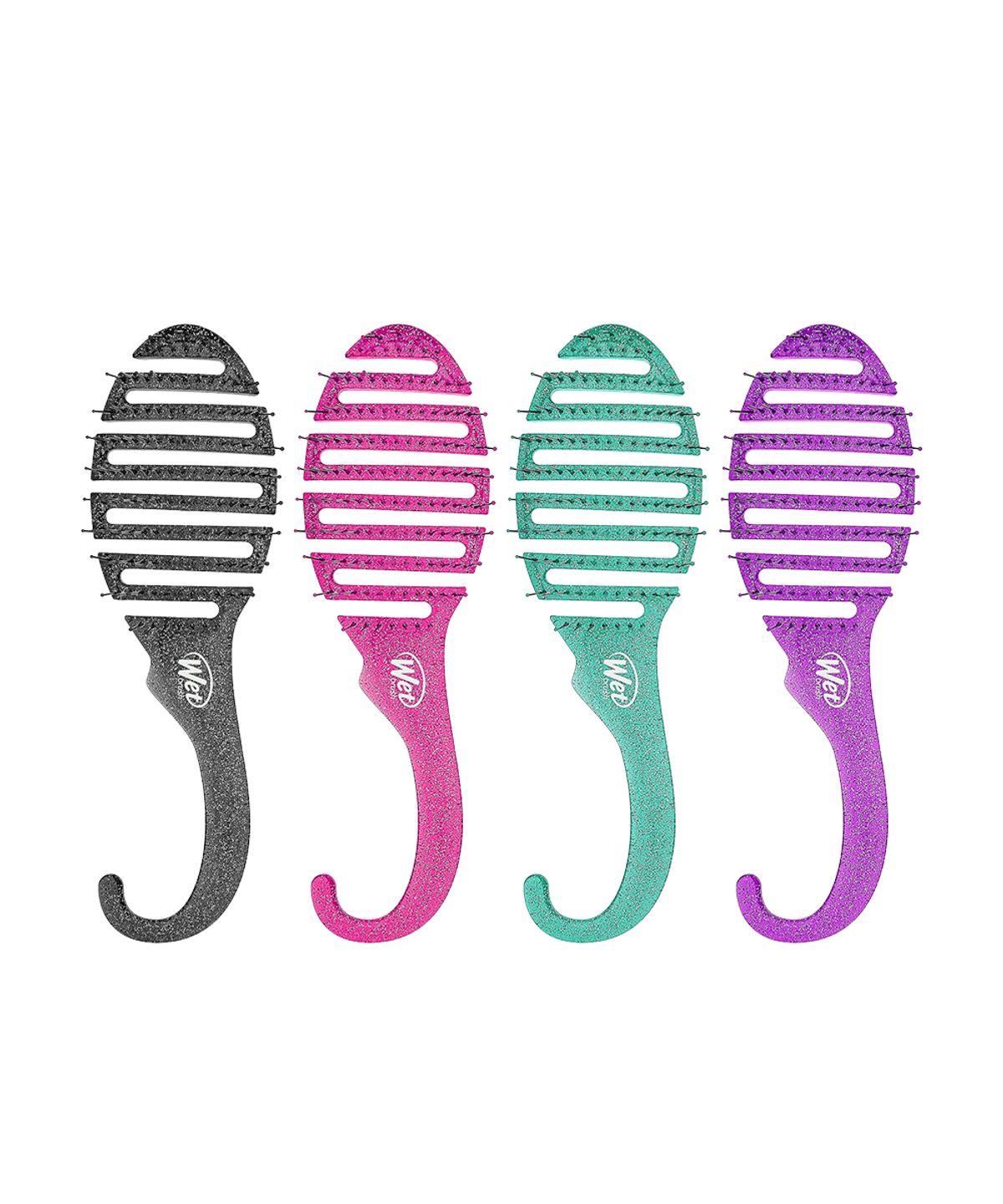 Washable Hair Brush Shower Detangler Pink glitter