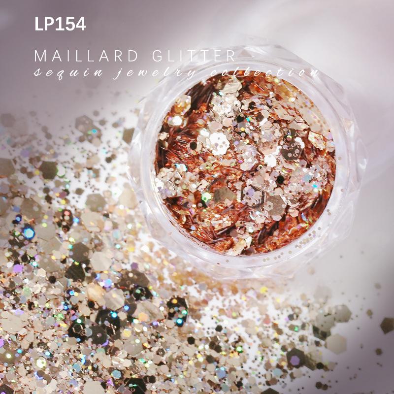 Maillard Sparkly Mixed Nail Sequins Uv Gel Acrylic Holographic Glitter Flakes Manicure Tips Charms For Women Girls Diy Manicure