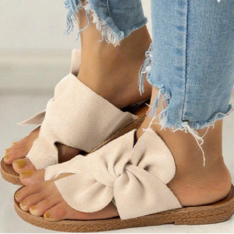 Slippers wish summer new outer cover sandals flat bow women's shoes