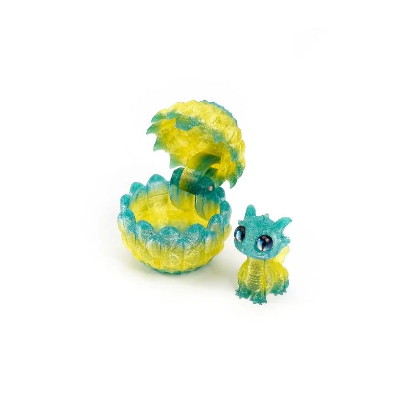Q Version Creative 3D Printable Hatchable Mini Dragon Egg Set Hatchling Model Halloween Easter Gifts & Desktop Decorations