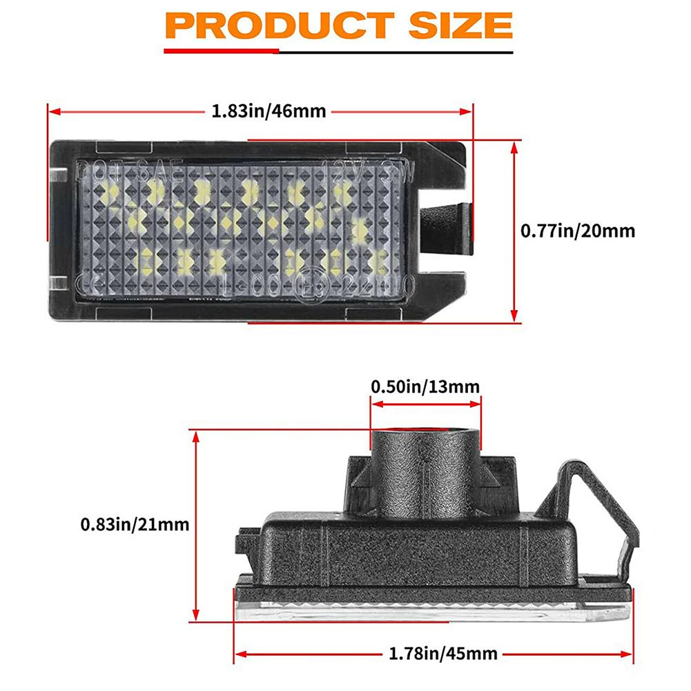 2PCS LED Car License Number Plate Light For Fiat 500 For Dodge For Viper For Jeep For Grand Cherokee For Jeep For Compass