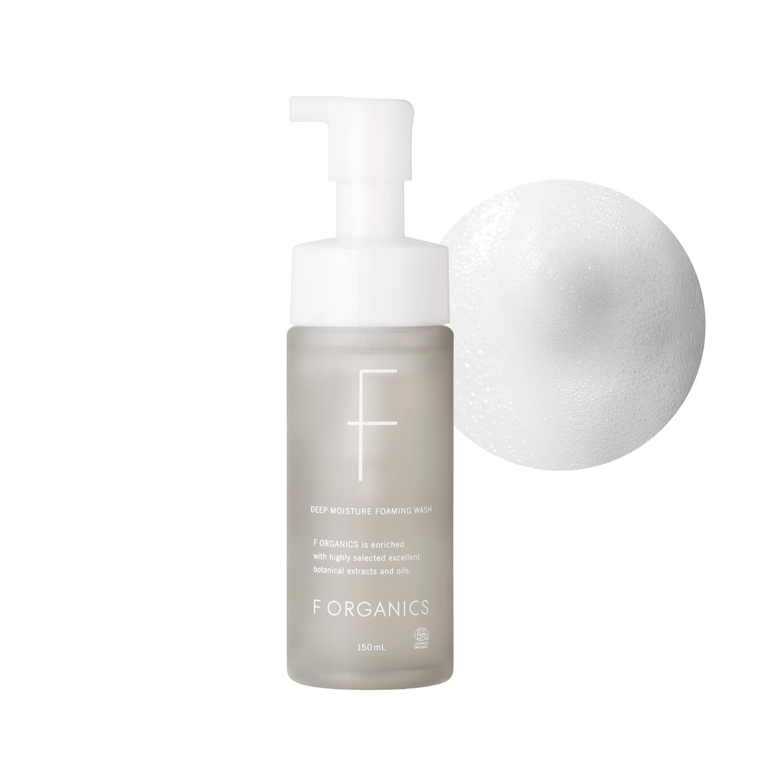 

F organics Deep Moisture Foaming Facial COSMOS ORGANIC Certified Wash, 150mL, Foam,