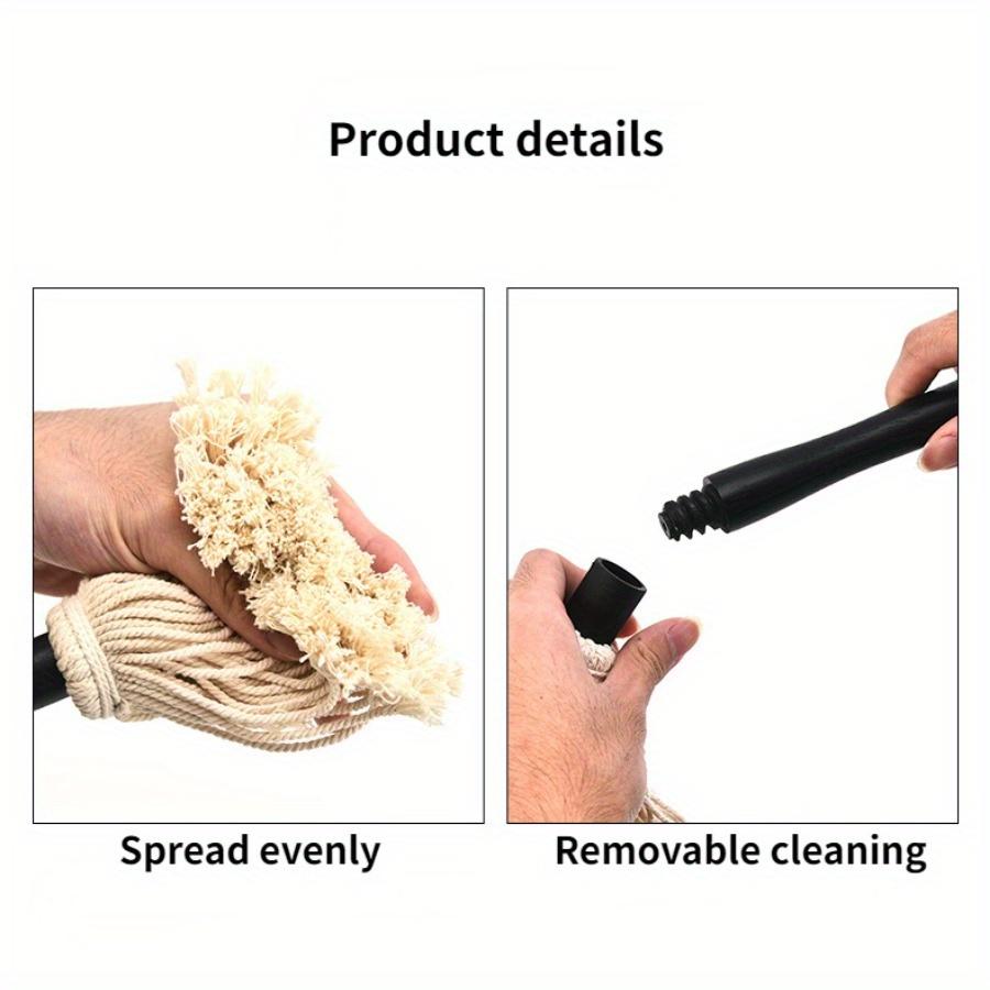 2 ks BBQ grilovací mop s vyměnitelnou hlavou, dřevěná rukojeť, BBQ štětec na namáčení, velký štětec na koření masa