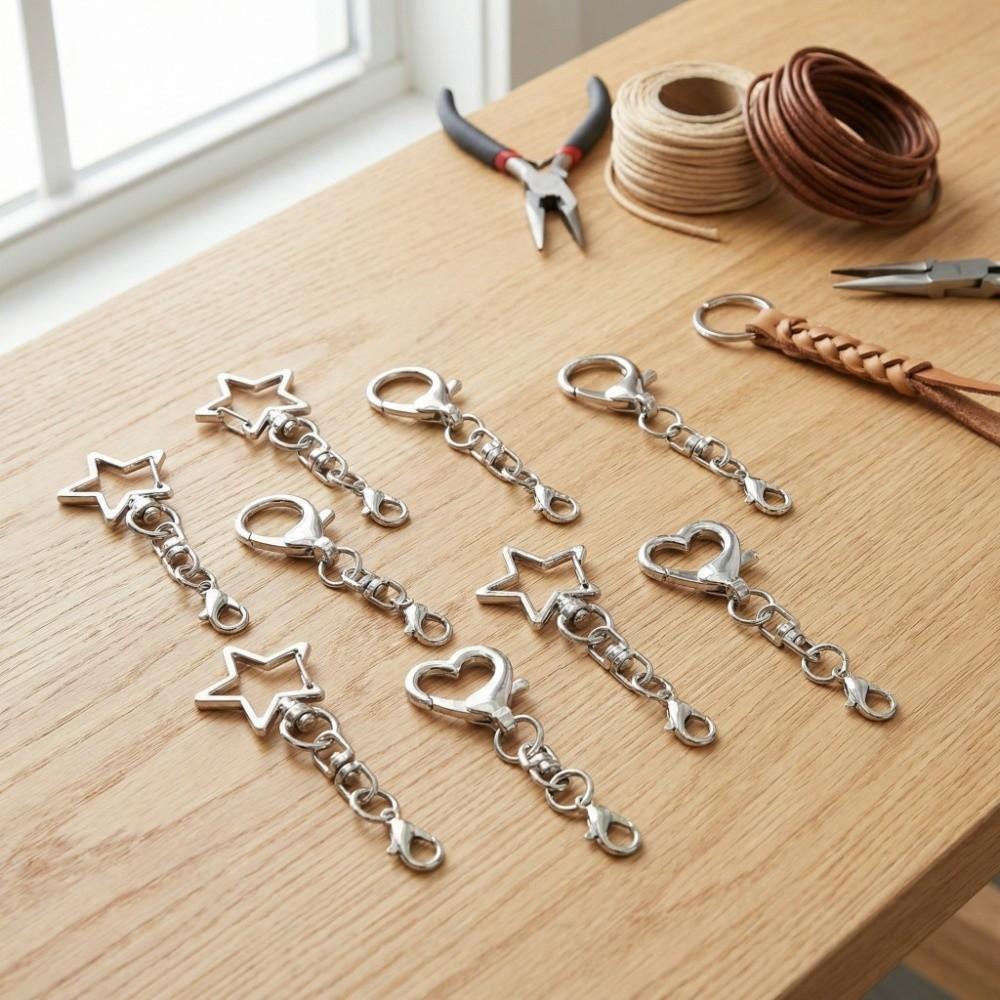 10Pcs Multi Styles Keyring Pendant 360 Rotate Keychain DIY Accessories  Jewelry Accessories