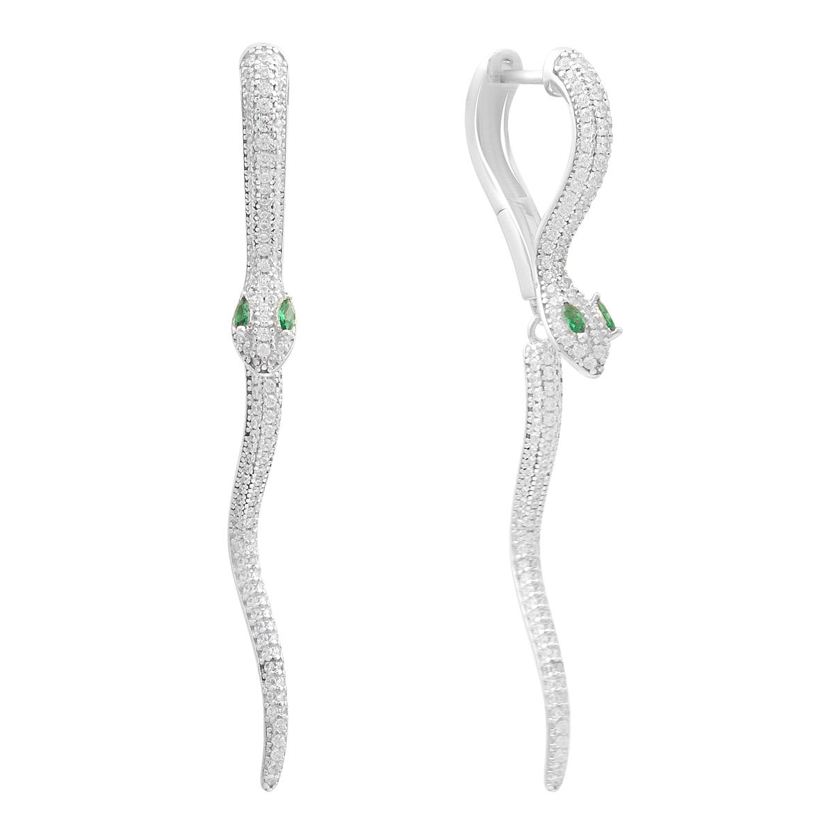 

Срібні сережки з фіанітами (2198178) білий