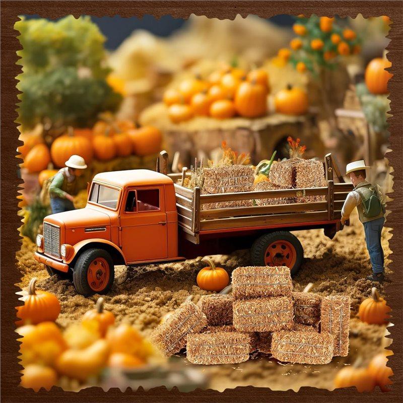 M-Modern-For Dollhouse Compatible 12 Pcs Mini Hay Bales- Small Decorative Straw Bale Set For Western Themed Parties, Fall Decora