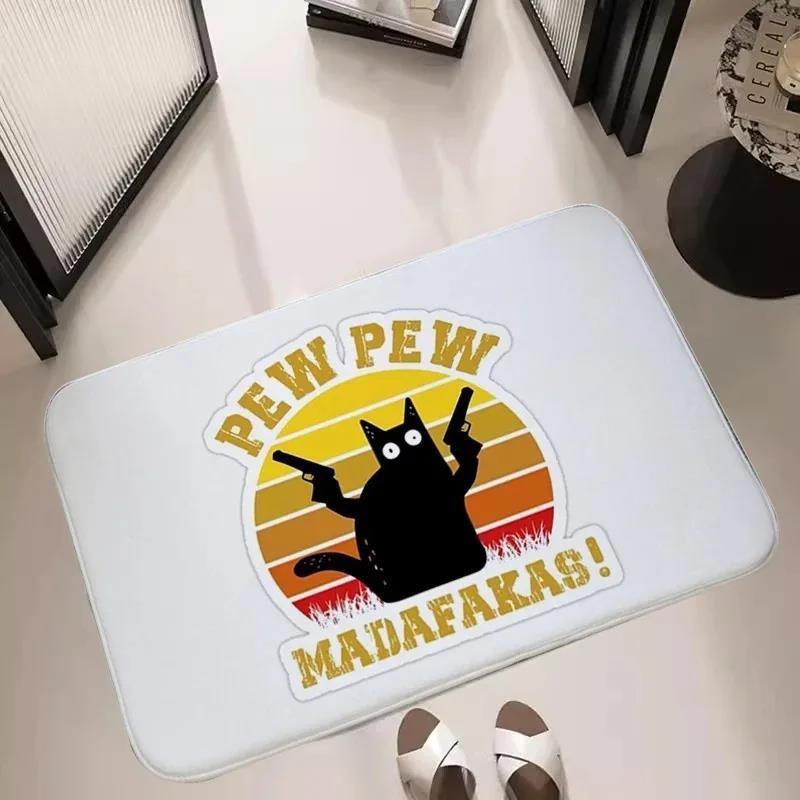 Madafakas Cat Print Doormat Indoor Welcome Mat Kitchen Balcony Living Room Entrance Carpet Home Decoration Non-slip Floor Mat