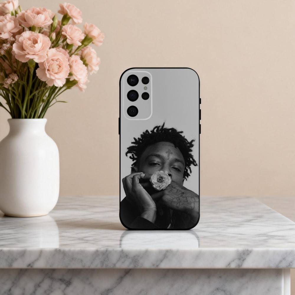 

Cool Rapper 21 S-Savage-E Phone Case For Samsung S25,24,23,22,30,21,10,9,Ultra,Plus,Lite,FE,4,5 G Soft Black Case Samsung S23plus5G