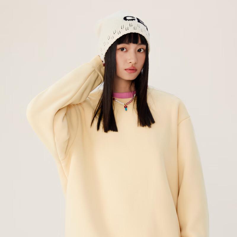 MINISO Men's Winter Fleece Lined Crew Neck Sweatshirt