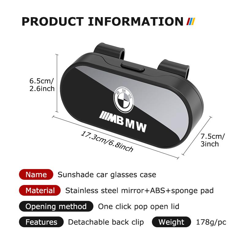 Car Sun Visor Glasses Case Organizer Sunglasses Box Visor Sunshade For BMW Performance M E87 E30 E46 E28 F35 G20 E93 F20 X3 X DR3
