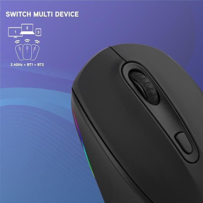 Souris Multi-Appareils - NGS - SMOG-RB - Rechargeable - Éclairage LED - Bluetooth 3.0/5.0