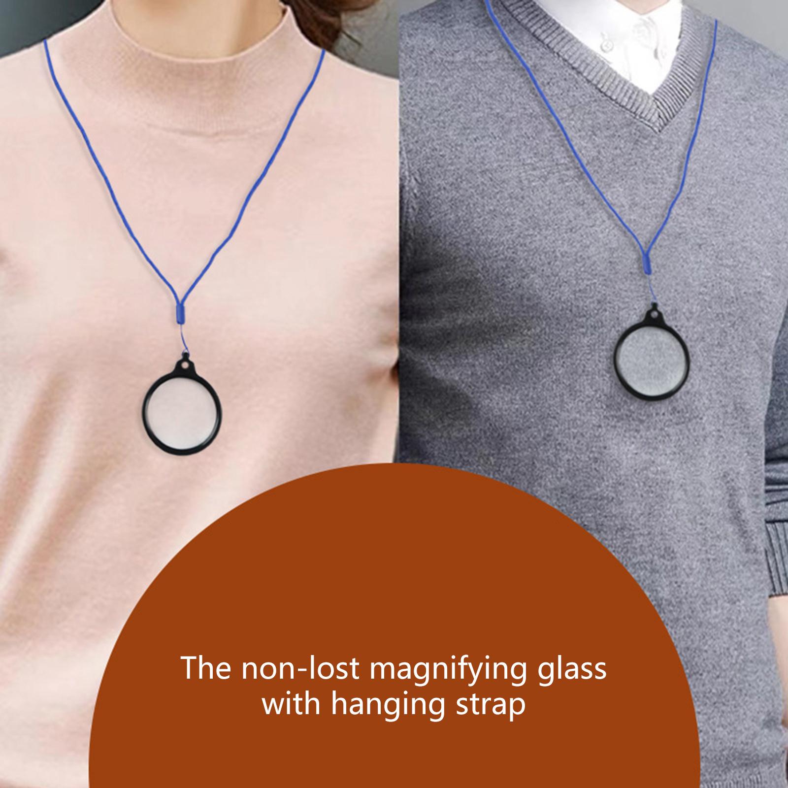 

ABS Neckband Magnifier With 60mm Glass Lens For Reading Crafts Close Work Seniors Students Kids синій
