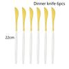 6Pcs White Gold Fruit Knife Dinnerware Cutlery Stainless Steel Steak Dinner Knives Set Knife Home Flatware Tableware Silverware