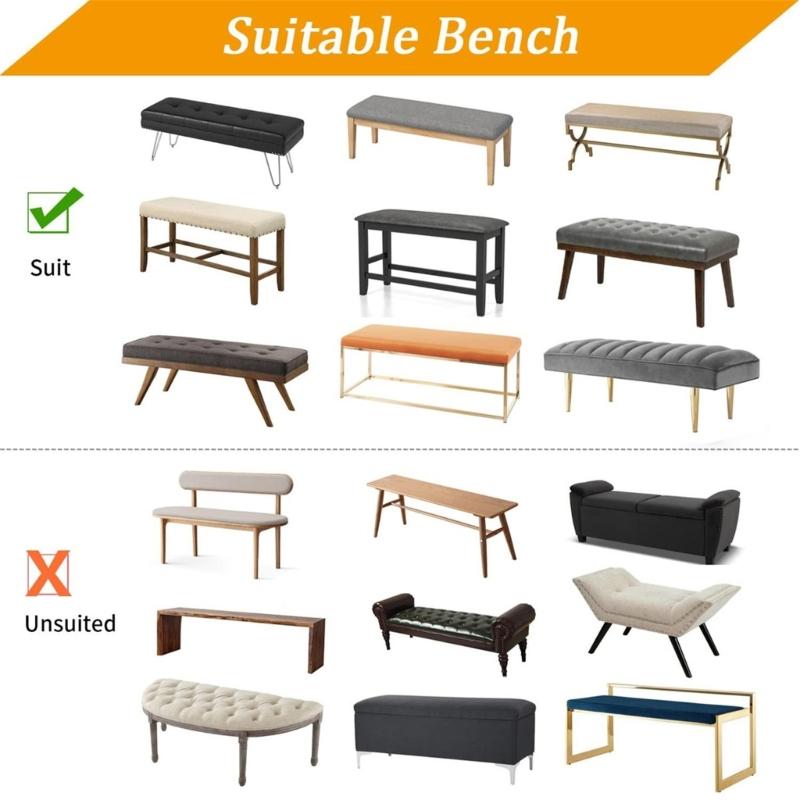 Machine Washable Benches Chair Covers Tear Resistant elasticitys Design Fit Up To 140cm For Living Room Office Use
