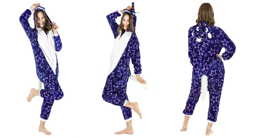 Men's warm pajamas jumpsuit adult winter funny costume m Pentagram Pegasus Onesie Costume - L