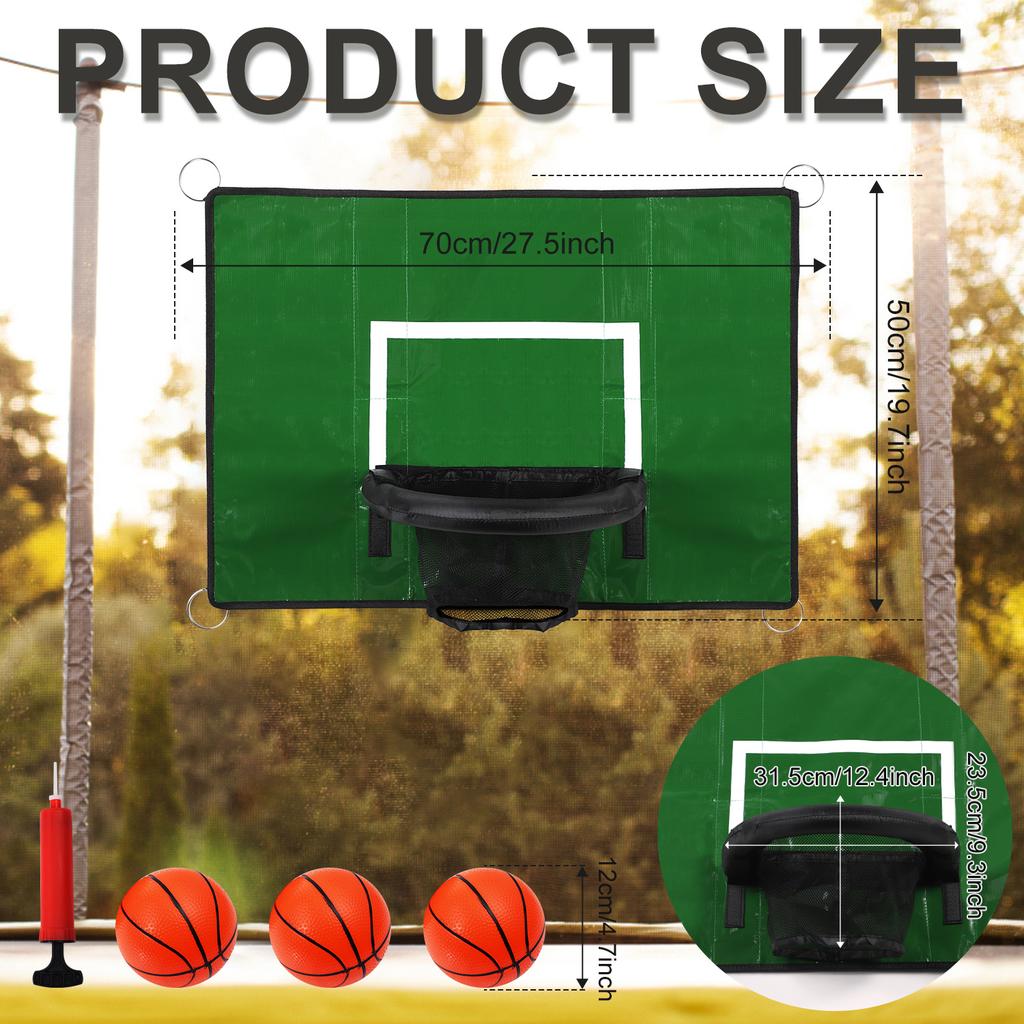 Trampoline Basketball Hoop Set with Mini Basketballs Universal for Backyard Game Accessory Easily Install Waterproof Portable