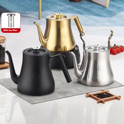 304 Edelstahl Wasserkocher, Geeignet für Induktions- & Gasherd, Mit Teefilter Teekanne für Zuhause, Küche, Hotel und Restaurant