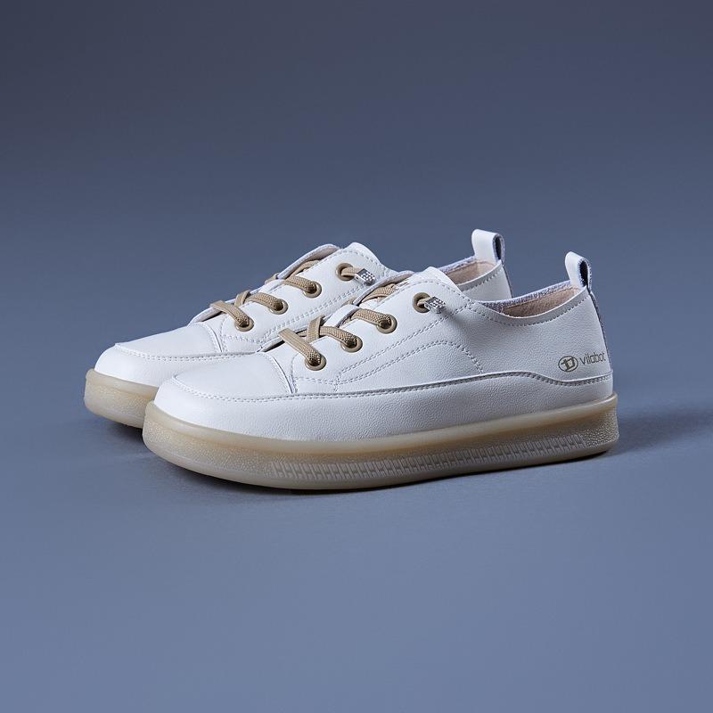 Casual White Shoes Loafers Leather Flat Single Shoes