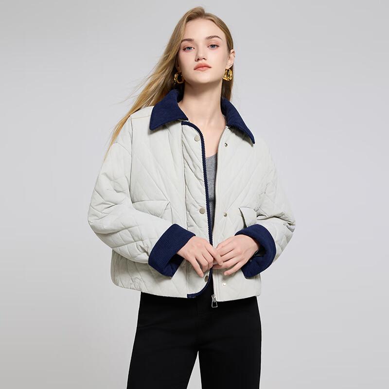 Tatu Color-Block Retro Quilted Short Padded Jacket