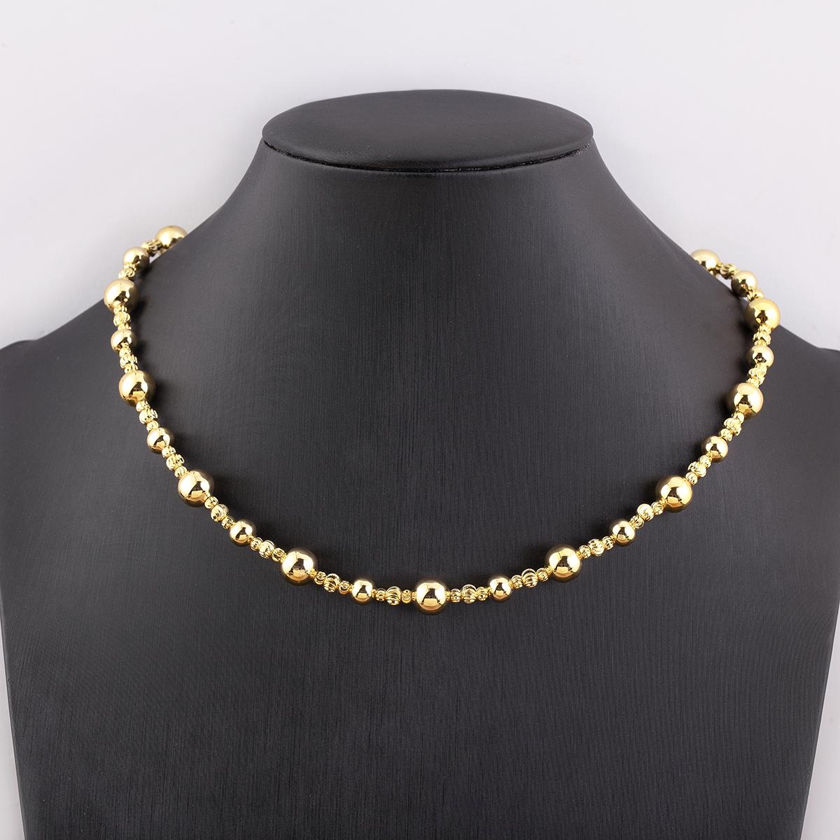 

Nidin New Trendy Simple Style Copper Round Beads Necklace For Female Birthday Party Clavicle Chain Jewelry Accessories Chic Gift золотой