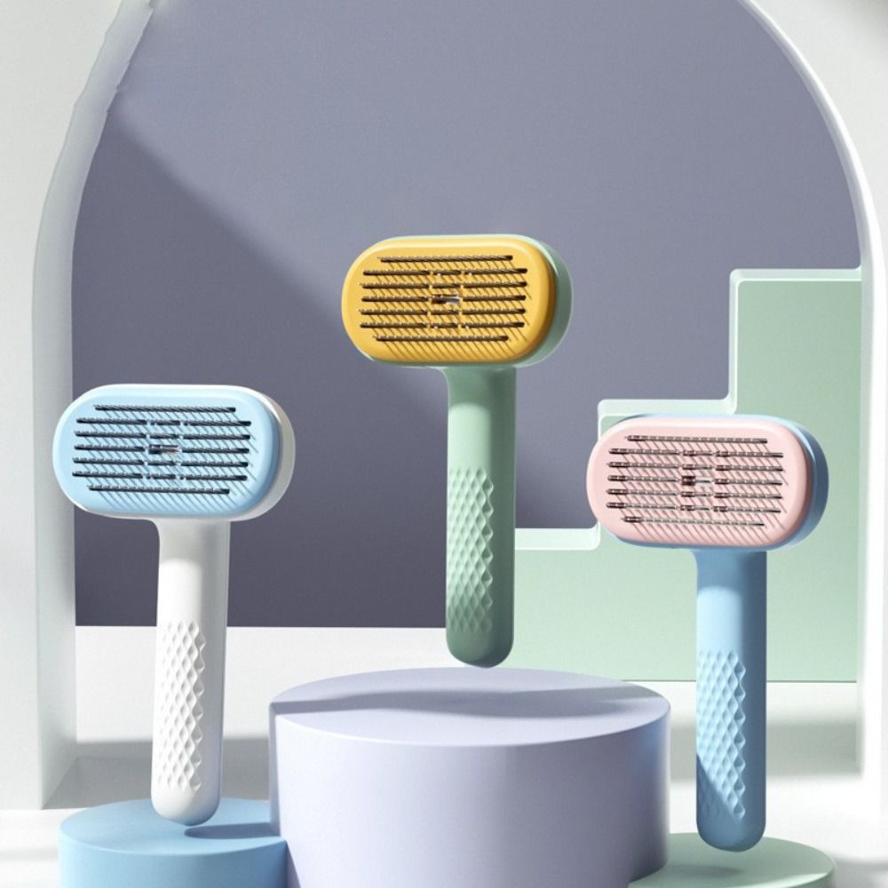 Self-Cleaning Pet Needle Comb Stainless Steel Dog Hair Remover Pet Massage Comb Bath