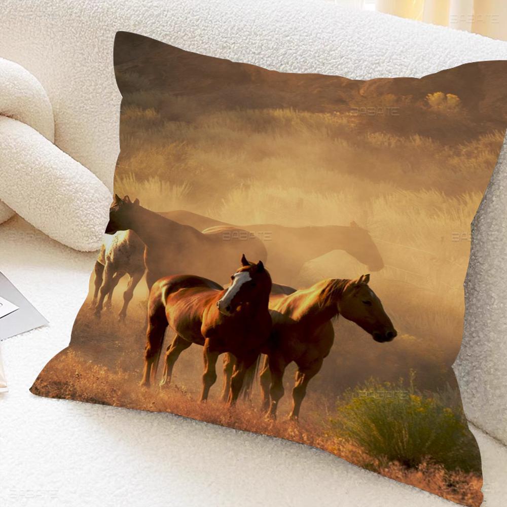 Beautiful Horse Personalized Picture Text Home Decorative Pillows Household Gifts 45x45cm