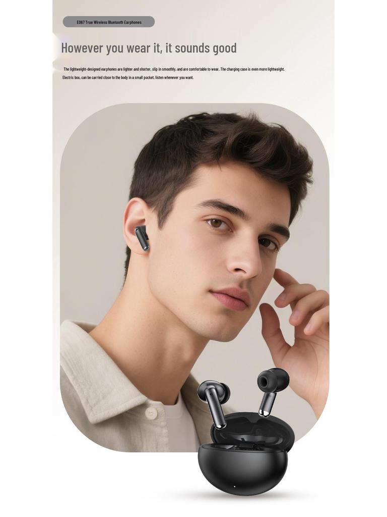 Geku GK-E067 Bluetooth-Ohrhörer: Kabellose In-Ear-Kopfhörer, ENC, Lange Akkulaufzeit