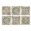 10pcs Creative Moroccan Pattern DIY Tile Stickers Classic Removable Waterproof Non-Slip Wall Stickers Bathroom Floor Stickers Home Decoration 20x20cm
