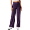 Women's Solid Color High Waisted Pants, Loose Fit Sweatpants, Straight Leg Pants