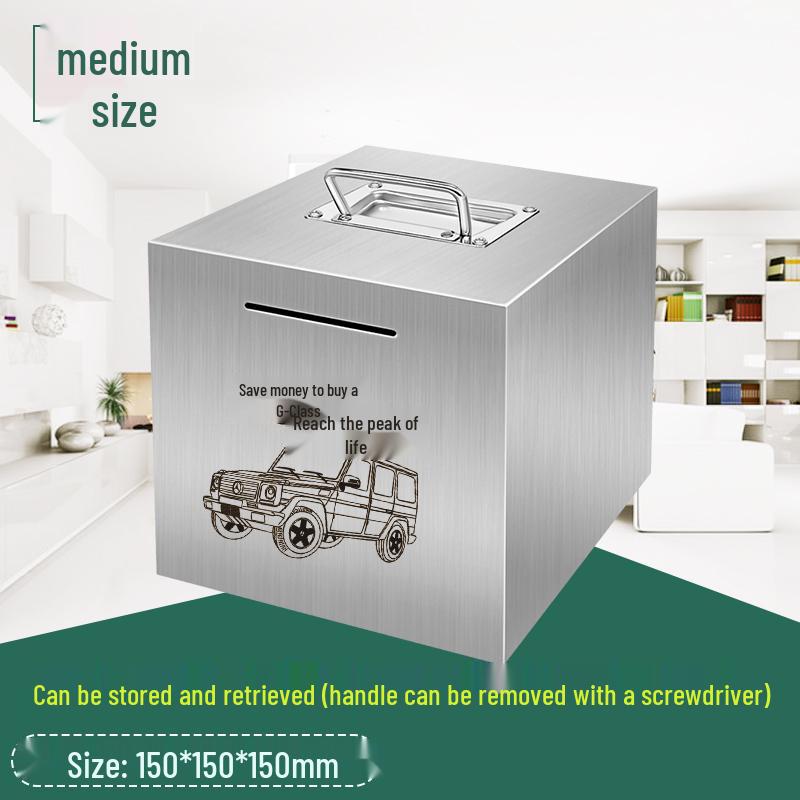 2026 Large Capacity Stainless Steel Piggy Bank for Adults - Secure Savings, Not for Kids