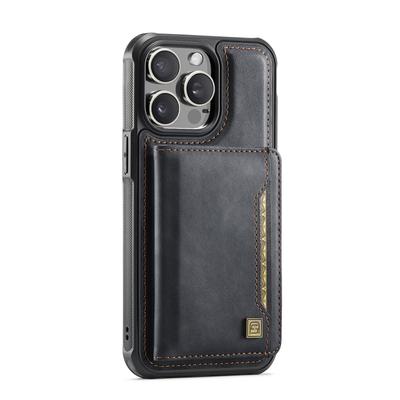 For iPhone 13 Pro Max 6.7 Inch Case AUTSPACE A13 Vintage Leather Back Cover with Magnetic Detachable Card Bag