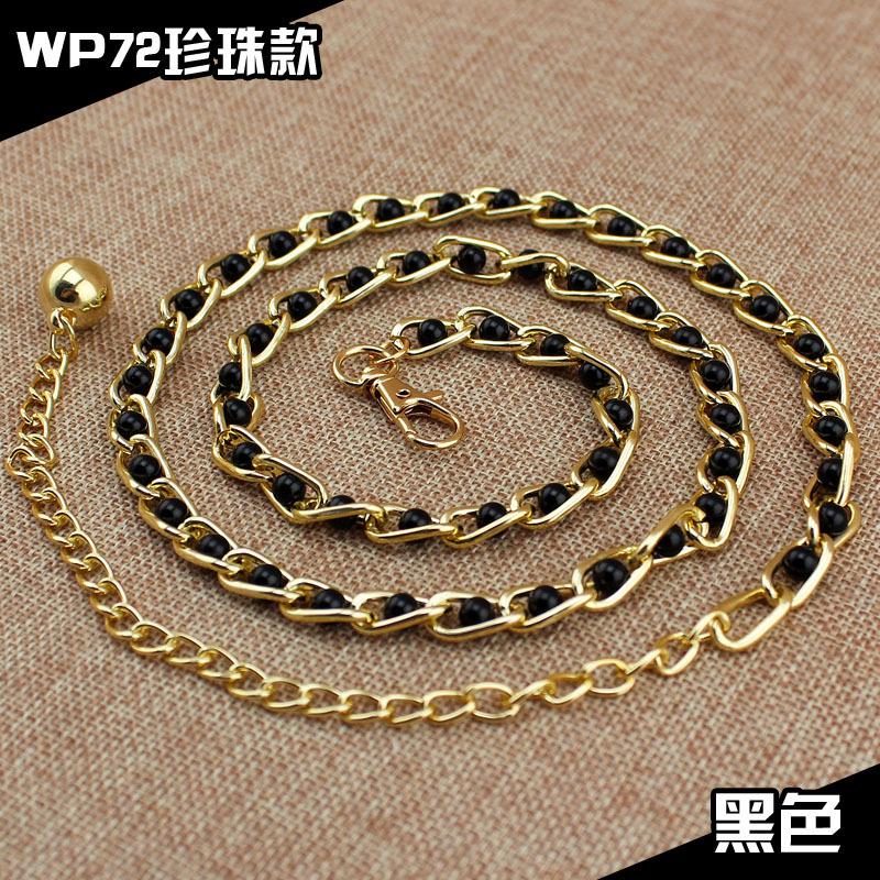Women'S Spring And Summer Dress Decorative Pearl Belt Metal Hook Thin Waist Chain Multi-Color Optional