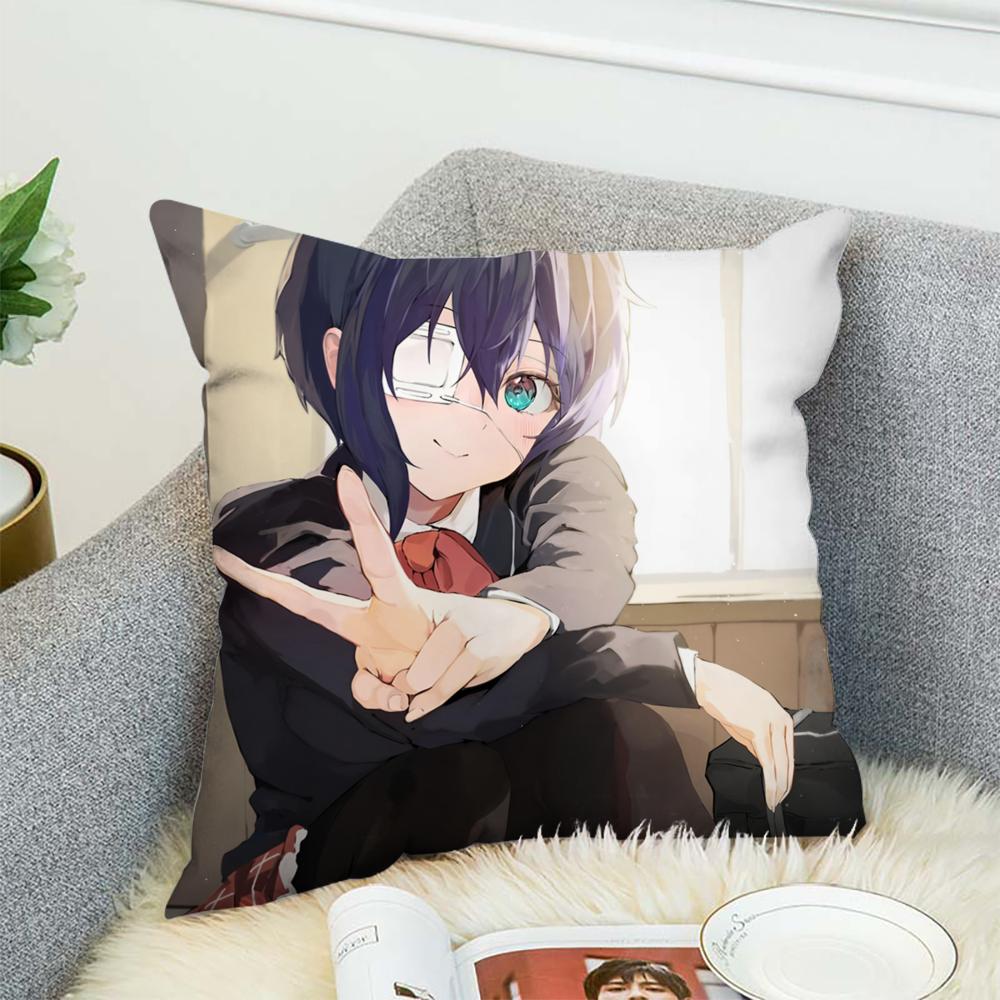 Takanashi Rikka Pillow Case For Car Sofa Decorative Home Double-sided Print Plush Square Throw Pillow Cushion Cover