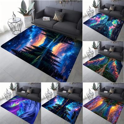 Koberce s fantasy krajinou Různé styly s hvězdnou oblohou Les s aurorou Horská jezera Odrazy Umělecké vzory Pro dekoraci obývacího pokoje