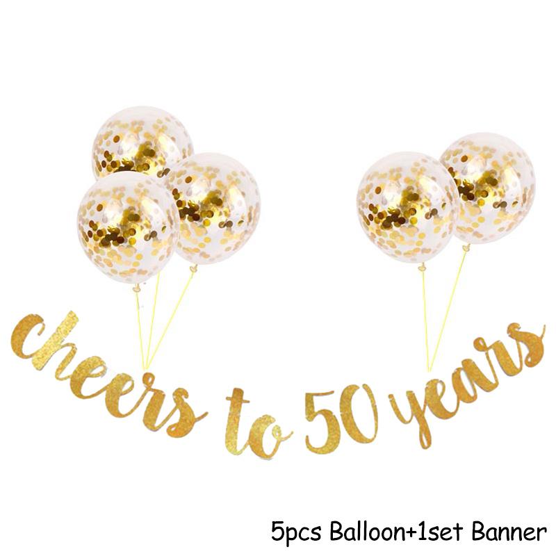 

Блестящий золотой баннер с днем рождения, конфетти, воздушные шары, 30, 40, 50, 60 лет, декор на день рождения, 30, 50 лет, украшения для вечеринок для взрослых