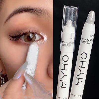 Caneta iluminadora com glitter, à prova d'água, perolada, fosca, branca, diamante, iluminadora, bicho da seda, sombra, maquiagem facial