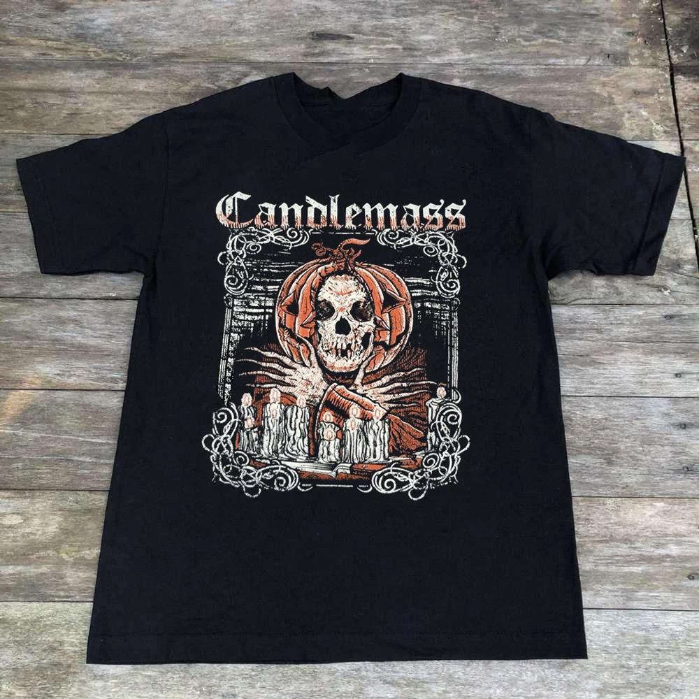Винтажная футболка Candlemass Band с черепом 100% хлопок Мужская футболка Топ Футболка Топ Унисекс 2F866 S