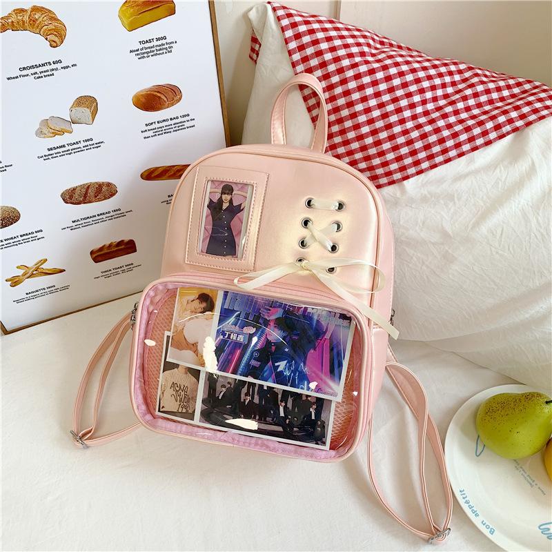 Trendy new transparent backpack high school large capacity college student backpack pain women travel