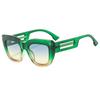 Stylish Personality Square Frame Cat-Eye Chain Sunglasses Women'S Fashion Brand Designer Clear Uv400 Men'S Sunglasses