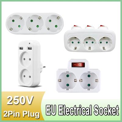 EU Zásuvka Evropský Standard Převodník Prodlužovací Zásuvka 2-Pin Zástrčka Španělsko Německo AC Převodník Adaptér Pro Domácí Použití