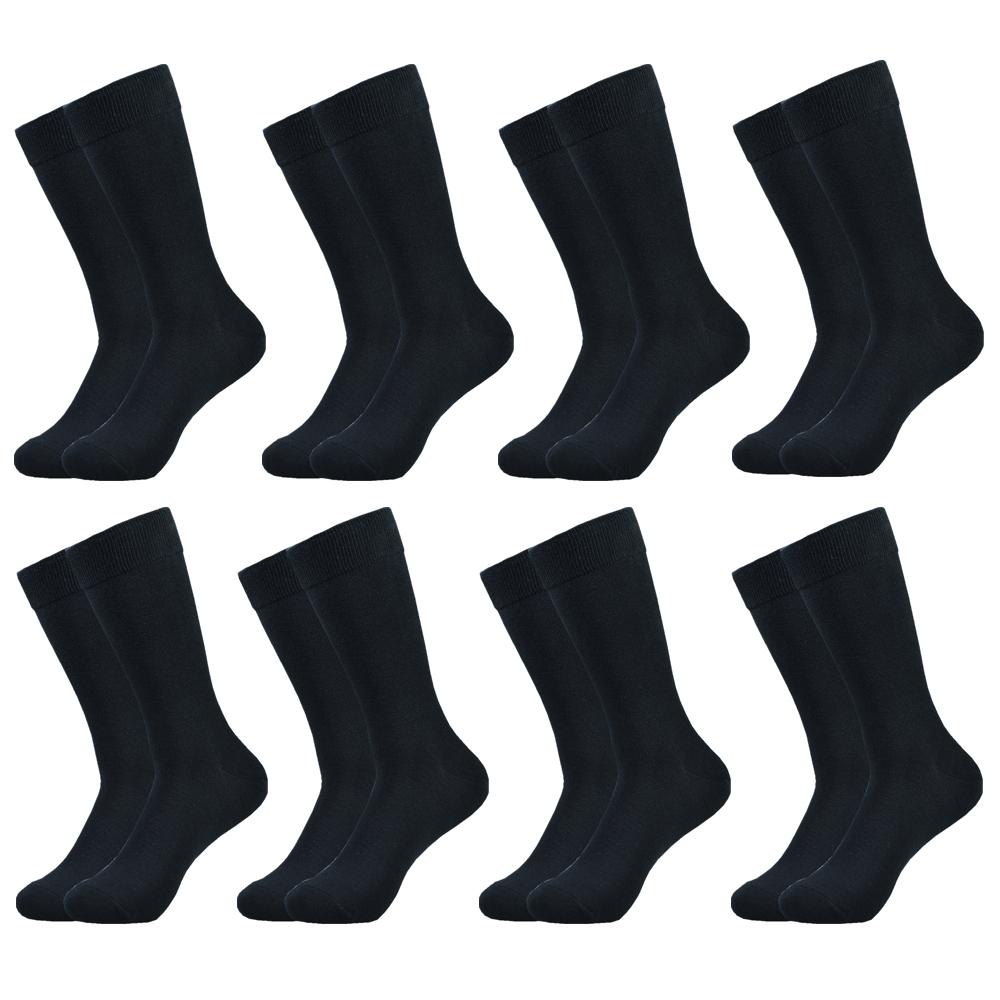 Men's Black Cotton Dress Crew Socks