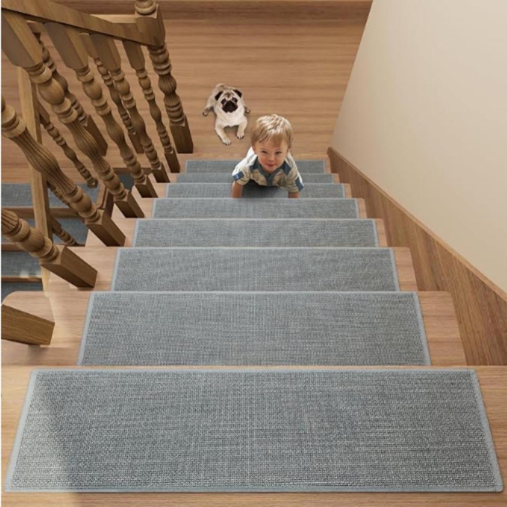 Tredes Houten Treden Veiligheidstrapmat Trappen Antislip Waterdicht Tapijt Geschikt Voor Trapvloermat Woondecoratie 10pc-20x76cm 8x30in